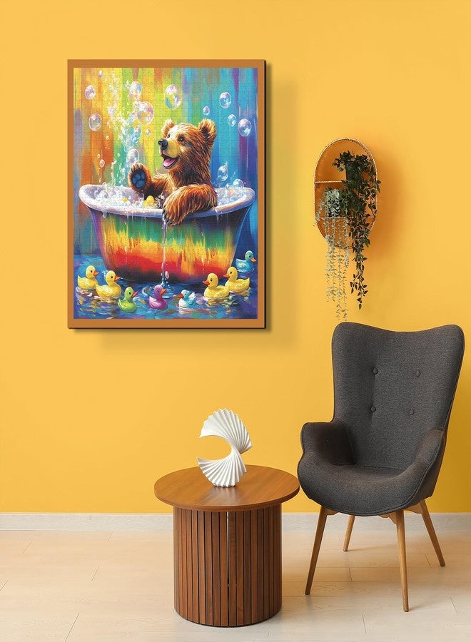 PPuzzling Bear Animal Puzzles for Adults 1000 Pieces, Funny Bathing Bears Jigsaw Puzzle, Challenging Rainbow Duck Puzzle as Home Decor - Image 5